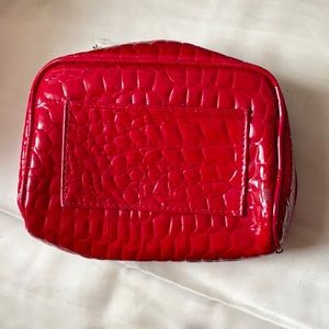 Bath & body works red snake skin imitation makeup bag